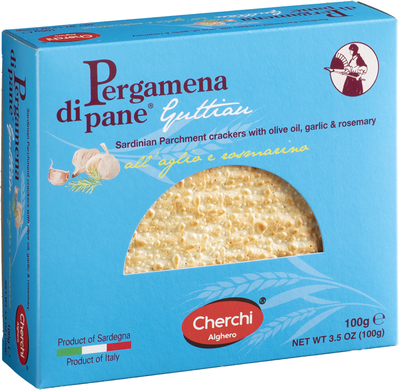 Pergamena di Pane Guttiau all'Aglio e Rosmarino - 20 Cartoni da 100gr